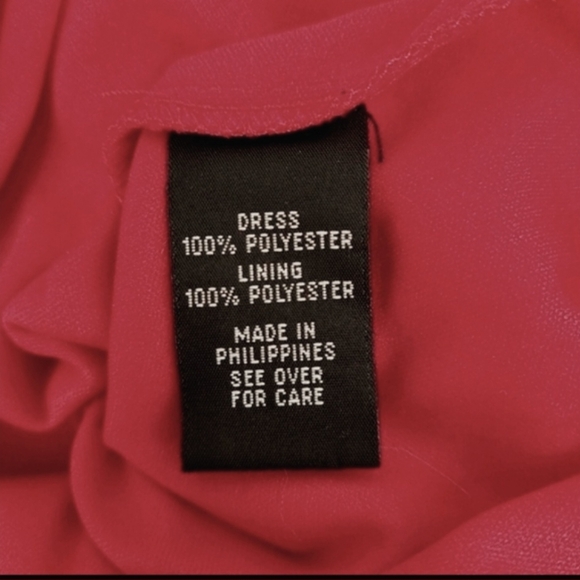 BCX Wmns Y2K Solid Red Sheer 3/4 Bowtie Sleeve Cold Shoulder Shift Dress SzM NWT - Picture 10 of 12